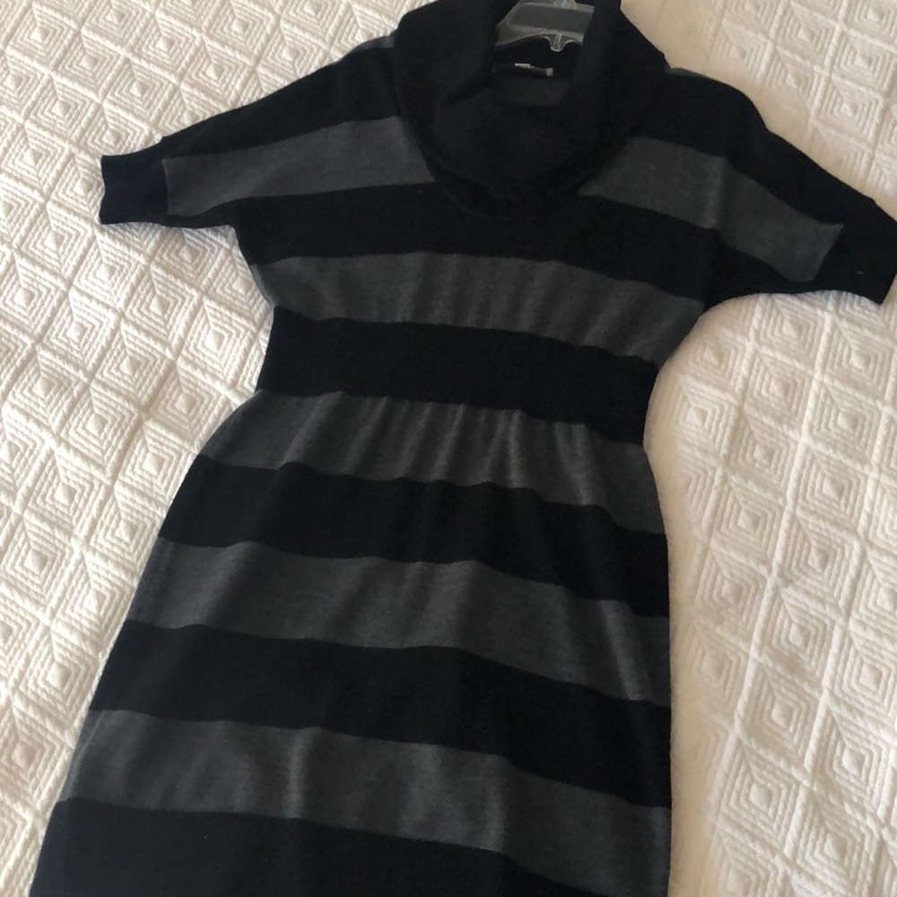 Loft size Medium stripe sweater dress cowl neck